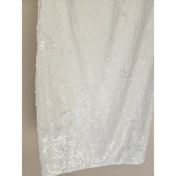 NWOT L'agence v-neck Sequin Mini Dress Size 2 White - Picture 7 of 10